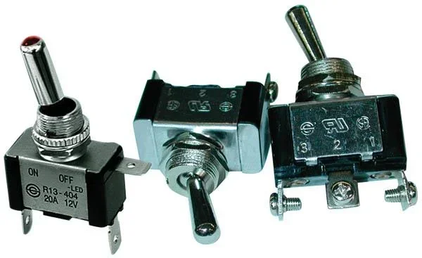 Kippschalter Metall 12 V/ 20 A, mit roter LED - 2 Funktionen