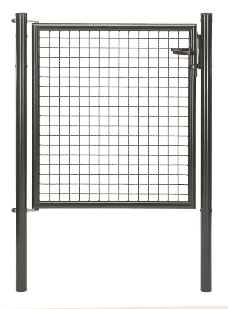 Wellengitter-Einzeltor , anthrazit-metallic, Breite 125 cm, Höhe 150 cm