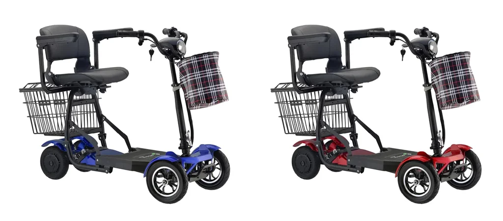 4-Rad E-Mobil Assisi 2.0 6 km/h Safety: 36V/10Ah Li-Ionen mit Gepäck-Tasche/-Korb, Blinker, faltbar, blau