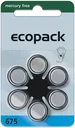 Hörgerätebatterie Ecopack Typ 675(PR44) BLAU - 6 Stück