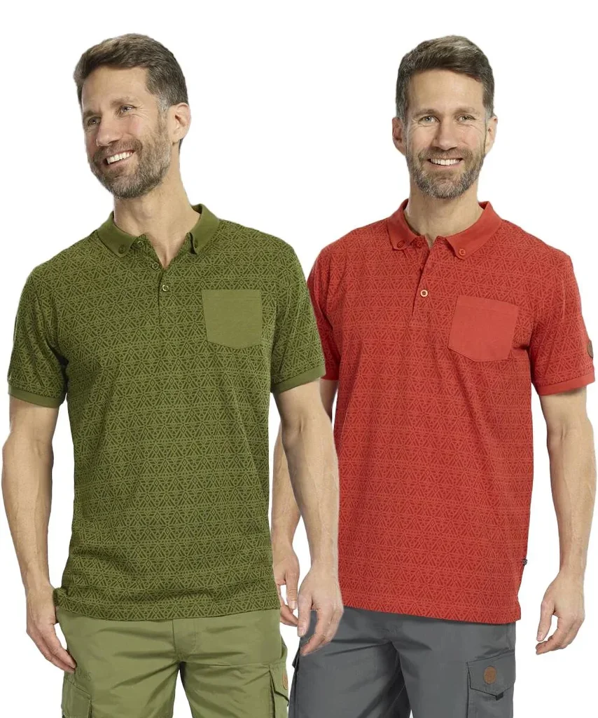 Poloshirt gemustert, Farbe rot, Gr.M