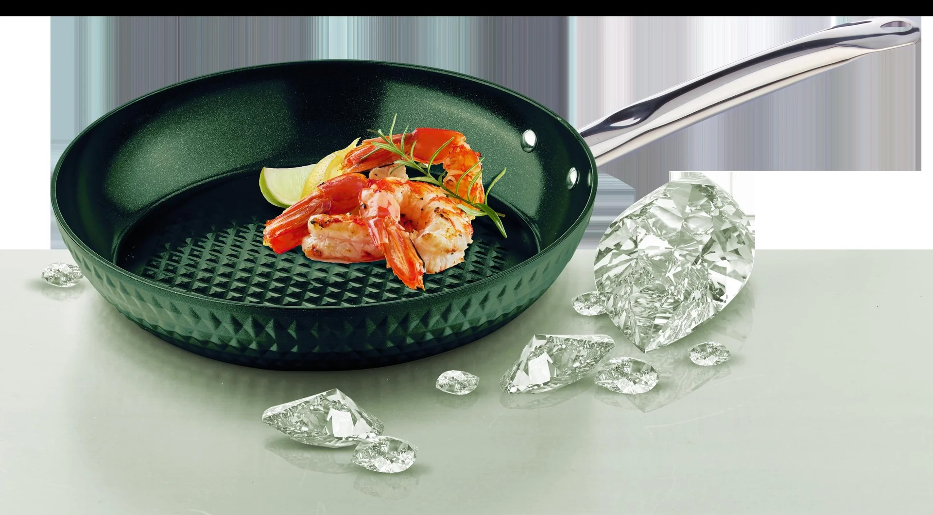 Pfannenset Ceraflon Prestige Diamant XXL Antihaft, 3 teilig Smaragd - Ø 20 cm / 24 cm/ 28 cm