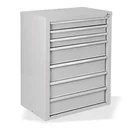 Schubladenschrank / Werkzeugschrank mammut, 7 Schubladen, RAL 7035