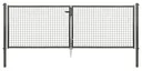 Doppeltor-Set Wellengitter inkl. Pfosten 3 x 1 m anthrazit