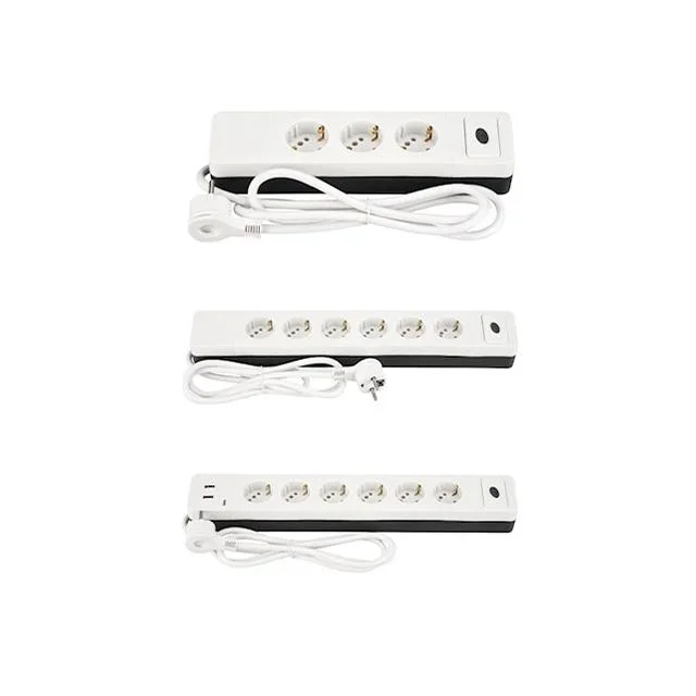 6fach Steckdosenleiste mit Kombistecksystem 2 x USB A und Überspannungsschutz