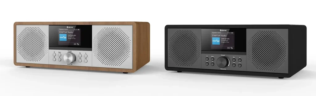 Internet Radio mit DAB+ UKW und CD Spieler, Bluetooth Funktion, dunkles Holz