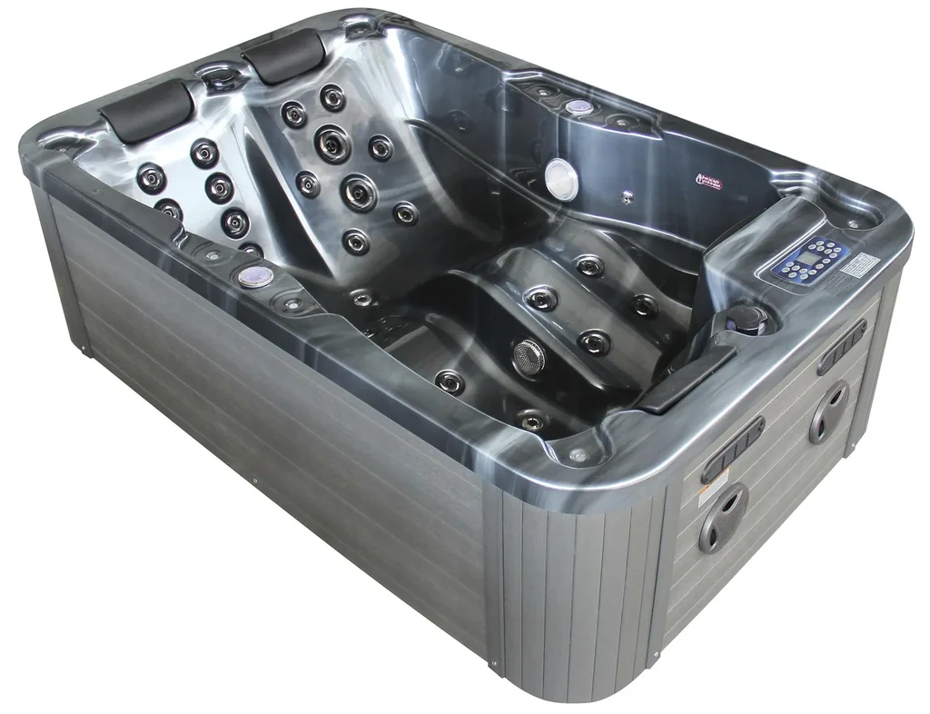 Whirlpool - Kreta schwarz mit Unterwasserbeleuchtung