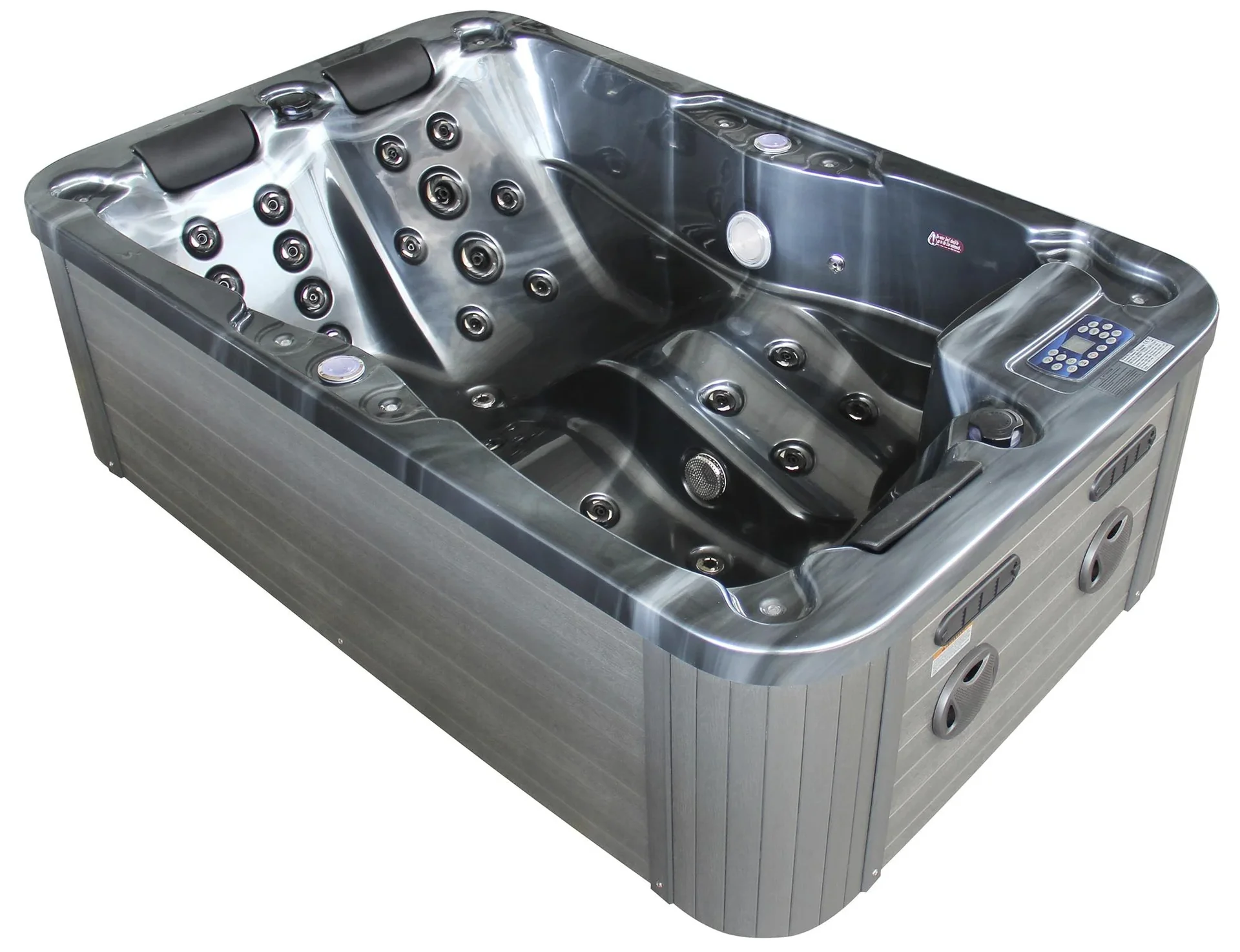 Whirlpool - Kreta schwarz mit Unterwasserbeleuchtung