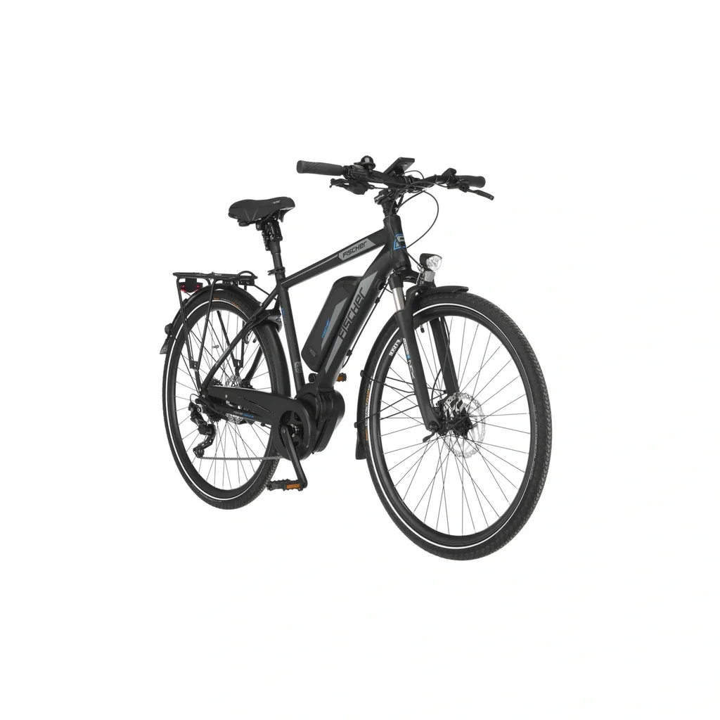 Herren E-Bike Trekking, 28 Zoll, Rahmengröße 50cm, 10-Gang Kettenschaltung, schwarz matt, VIATOR ETH 1861