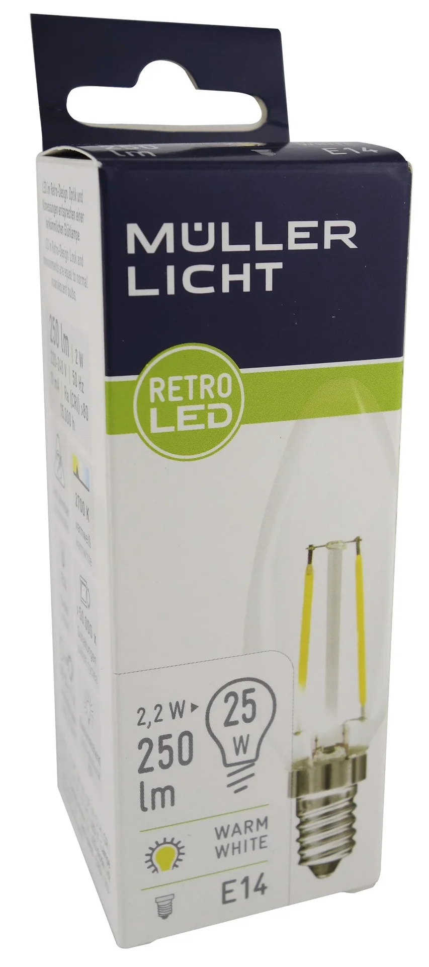 Retro LED Lampe mit 4,5 Watt, E27, warmweiß