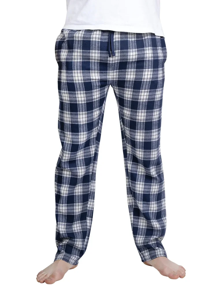 Flanellhosen im Doppelpack, blau-kariert/schwarz-kariert, Gr.L