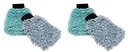 Chenille Handschuh Duo, Türkis und Grau, 4er-Set