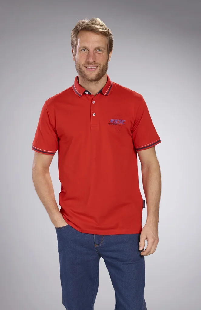 Poloshirt aus Pique, Farbe rot, Gr.XL