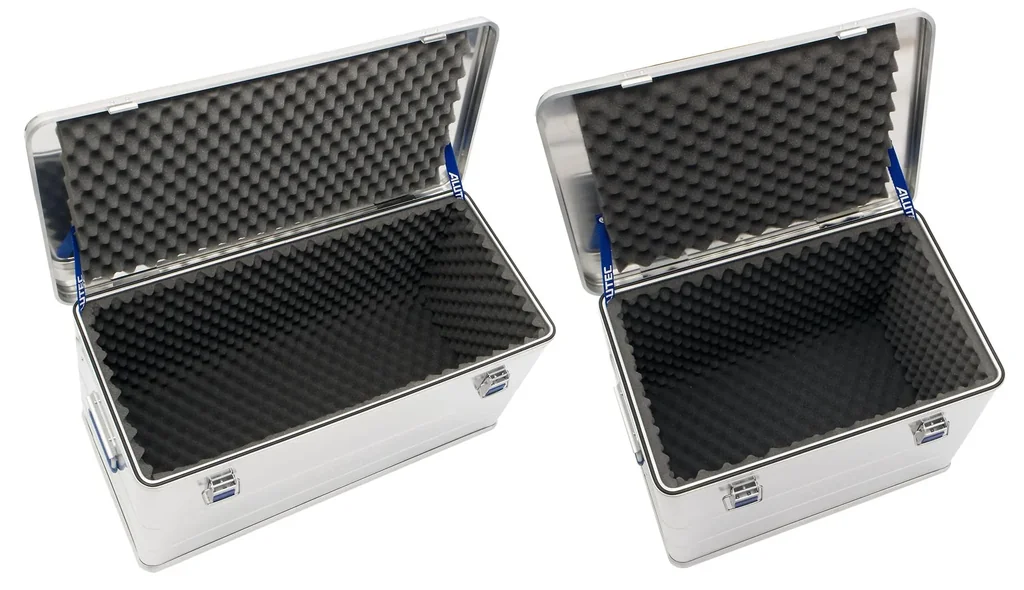 Aluminium Box COMFORT 73 Transportkiste, 580 x 385 x 398 mm mit Schaumstoffauskleidung