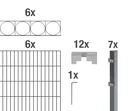 Doppelstabmattenzaun Sets anthrazit mit Dekorelement "Oslo", Länge: 12 m, Höhe: 120 cm
