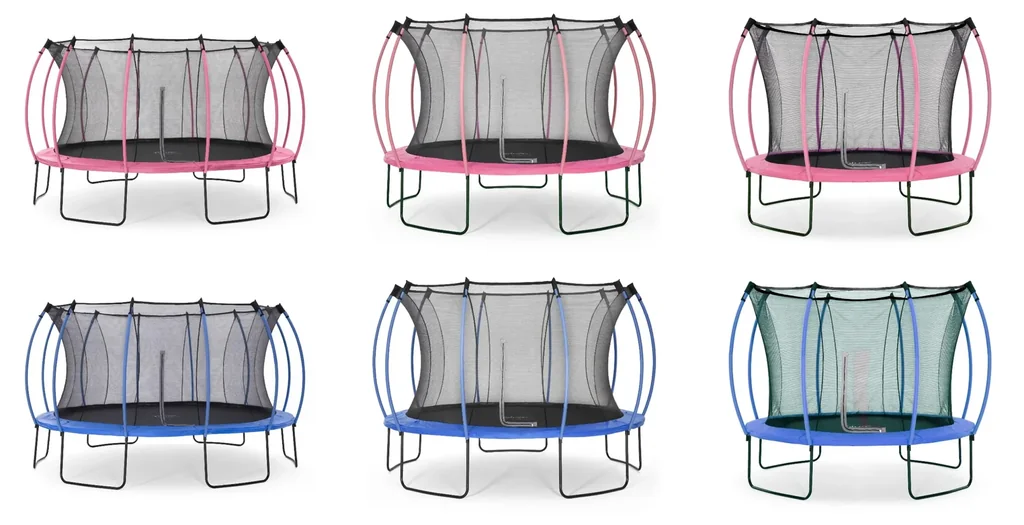 Springsafe Trampolin Colours 426 cm mit Sicherheitsnetz, Outdoor-Trampolin, Durchmesser 426 cm, rund, blau