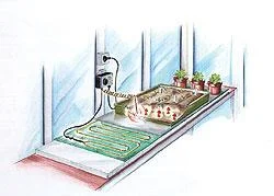 Heizmatte inkl. Thermostat, 140 Watt, 60 x 120 cm