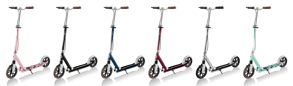 NL 205 Deluxe Tretroller, 205 mm, ABEC 7, Handbremse, höhenverstellbar, Frontfederung, Klappmechanismus, blau