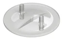 Melkeimerdeckel flach, transparent mit 2 Stutzen, 16mm ID / 20mm AD