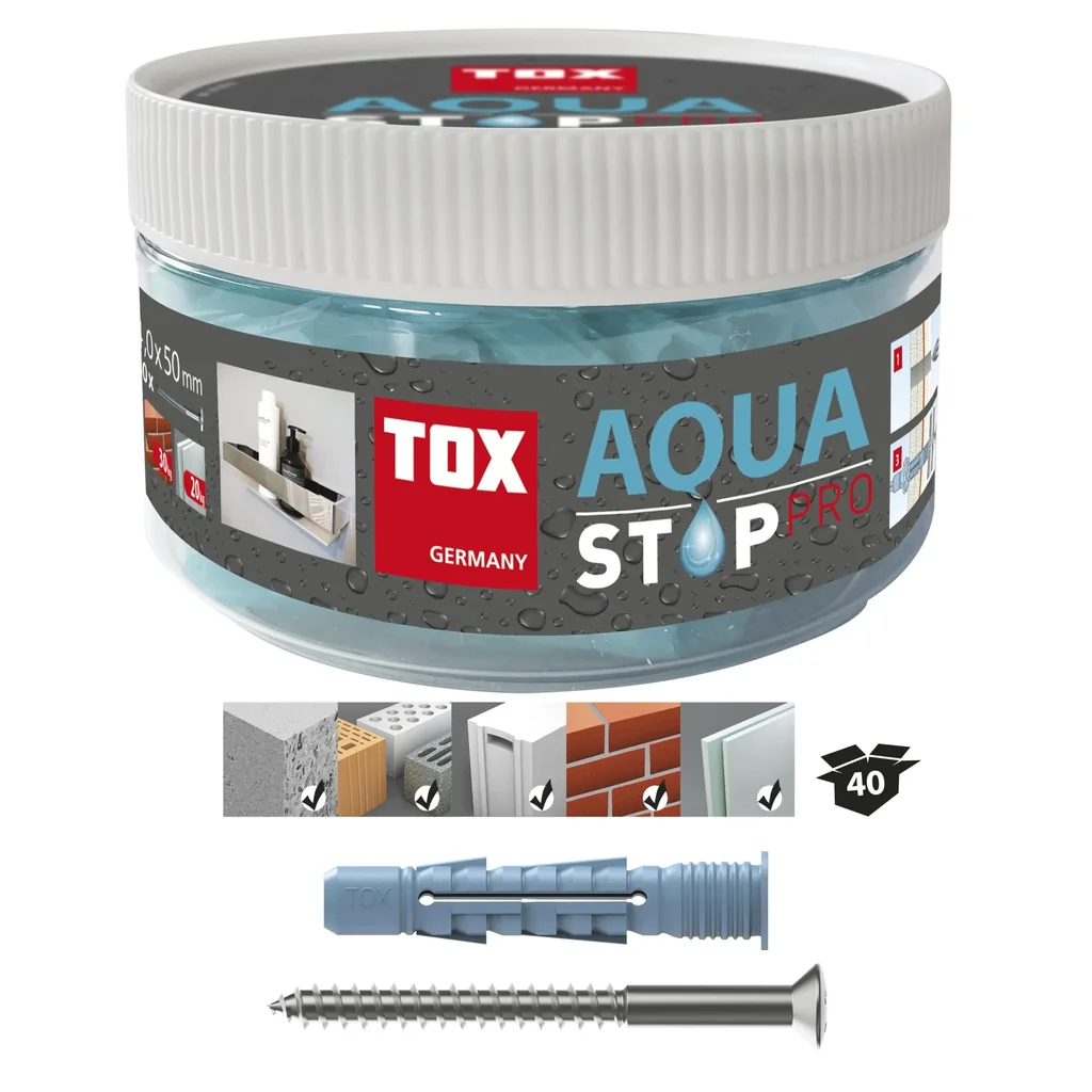 Allzweckdübel Aqua Stop Pro 6x38 mm + Schraube in Runddose