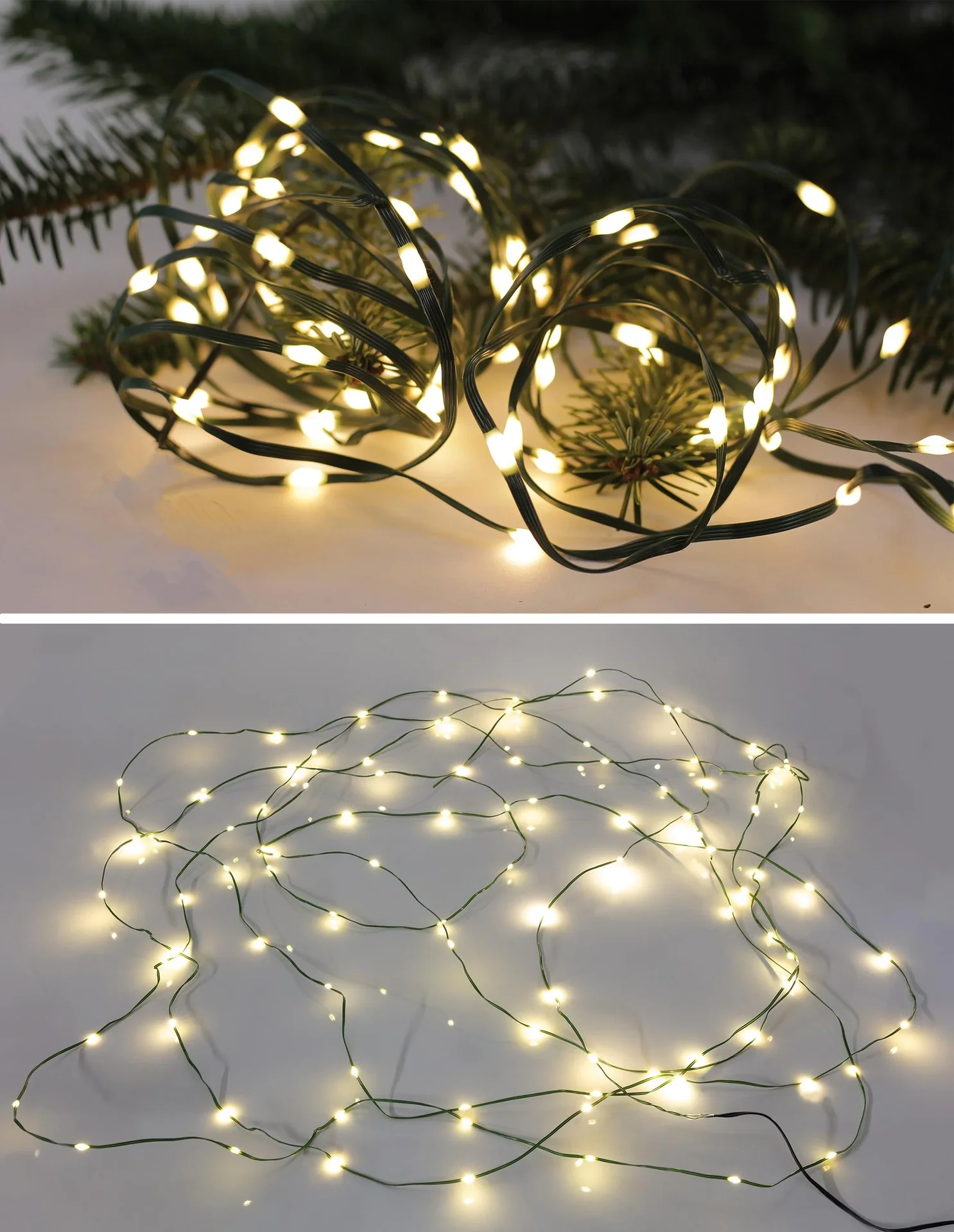 LED Lichterkette mit 200 warmweißen LEDs