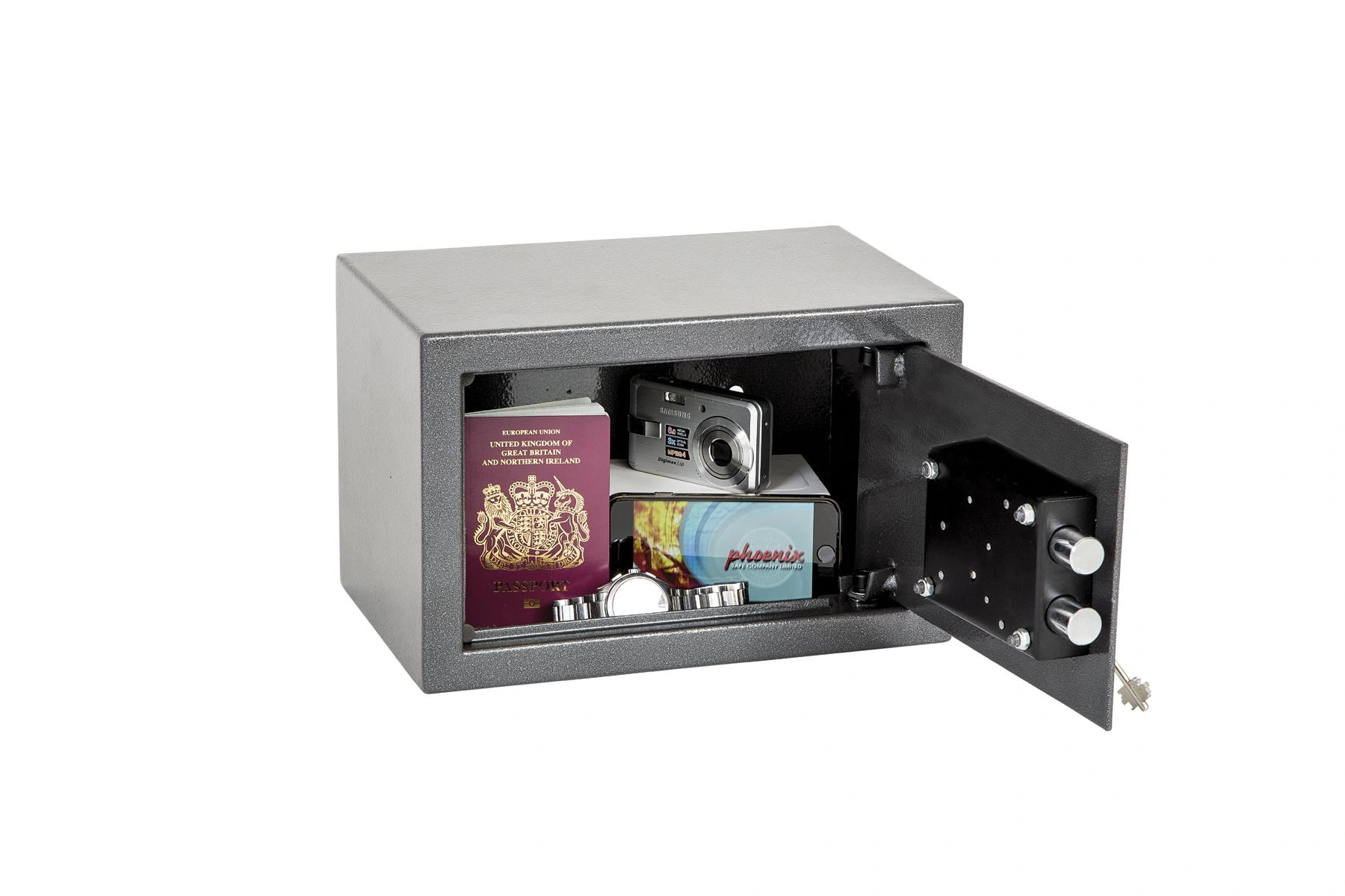 Tresor Vela Home & Office mit Schlüsselschloss Außenmaße 200 x 310 x 200 mm