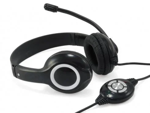 Headset USB 2m Kabel, Mikro, Fernbedienung Stereo schwarz