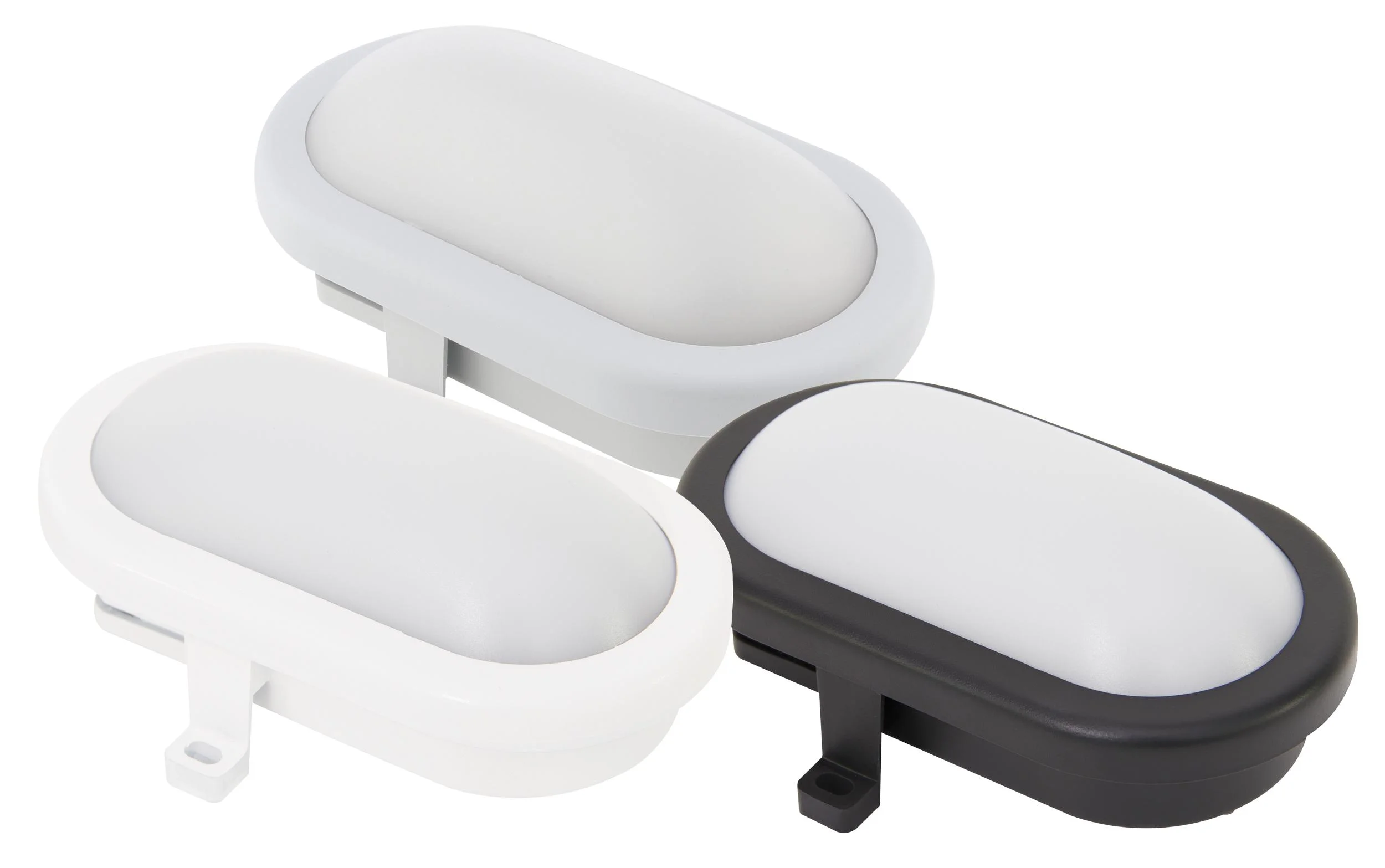 LED Ovalarmatur - Farbe: grau