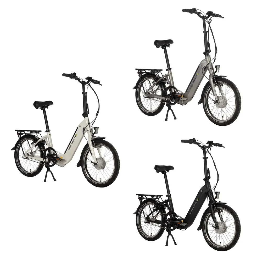 Unisex E-Faltrad, 20 Zoll, Rahmenhöhe 33 cm,3 Gang Nabenschaltung, Schwarz, Sylt