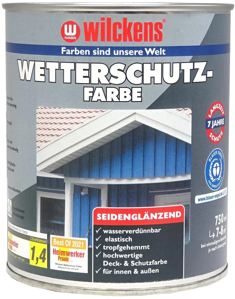 Wetterschutzfarbe RAL 7001, silbergrau, 750 ml