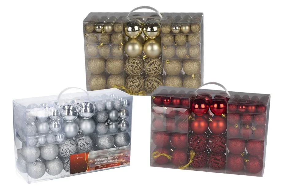 Weihnachtskugeln, rot, 100 Stück