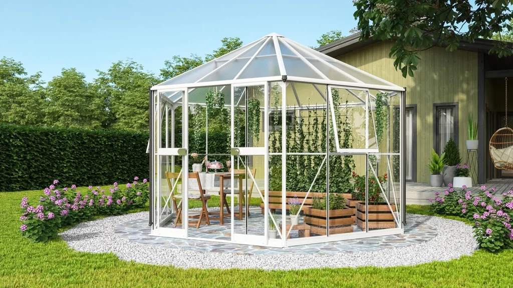 Gewächshaus Pi 9000 ESG/HKP weiß