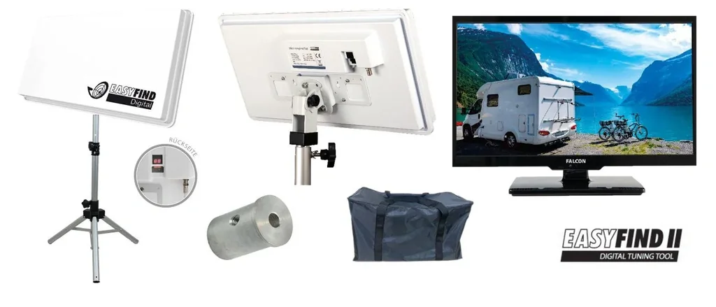 TV Camping Traveller Kit II, inkl. Stativ und 22 Zoll LED-TV