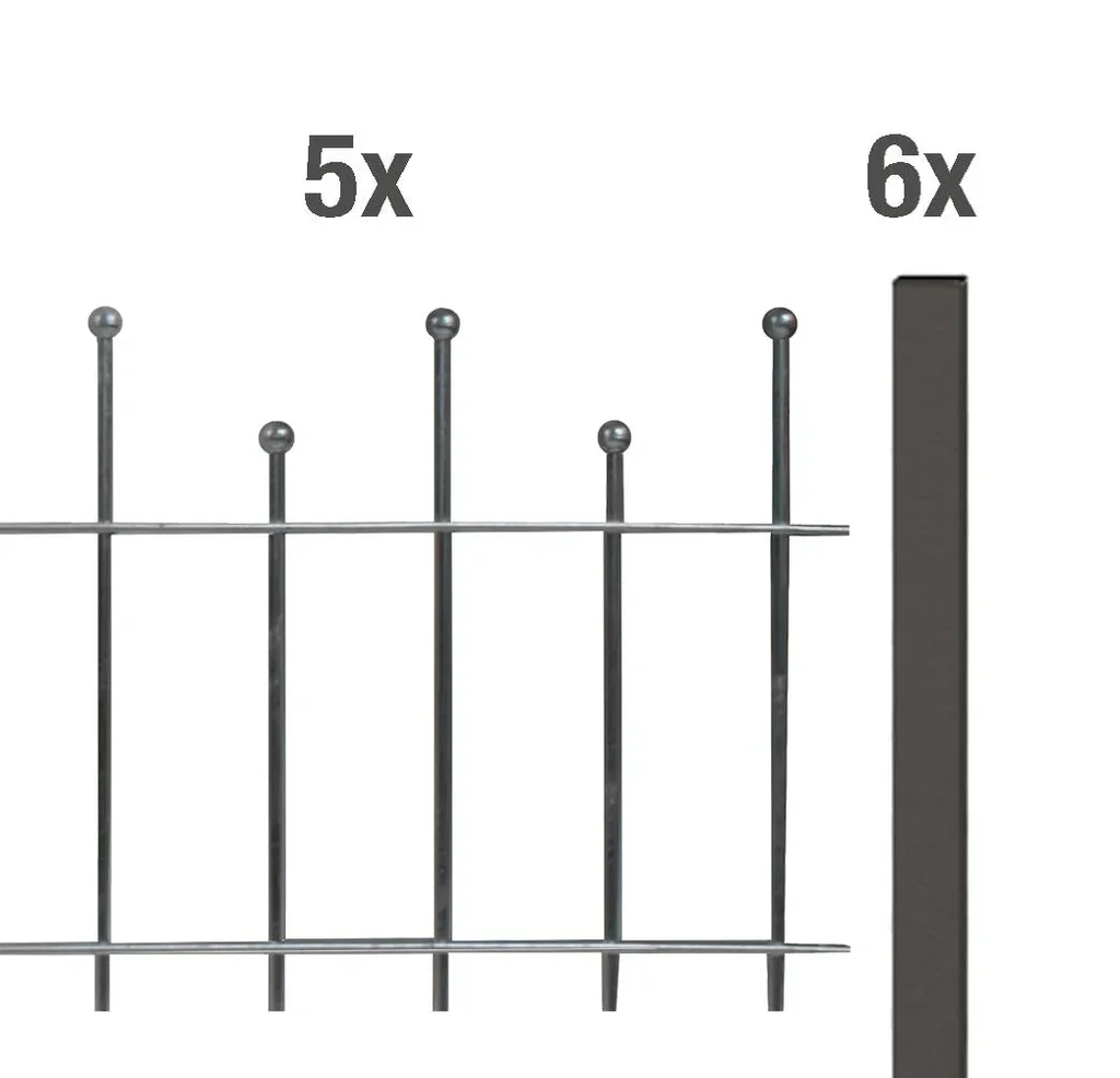 Zaunkomplettset Madrid zum Aufschrauben, anthrazit-metallic, Höhe 98,5 cm, Länge 10 m