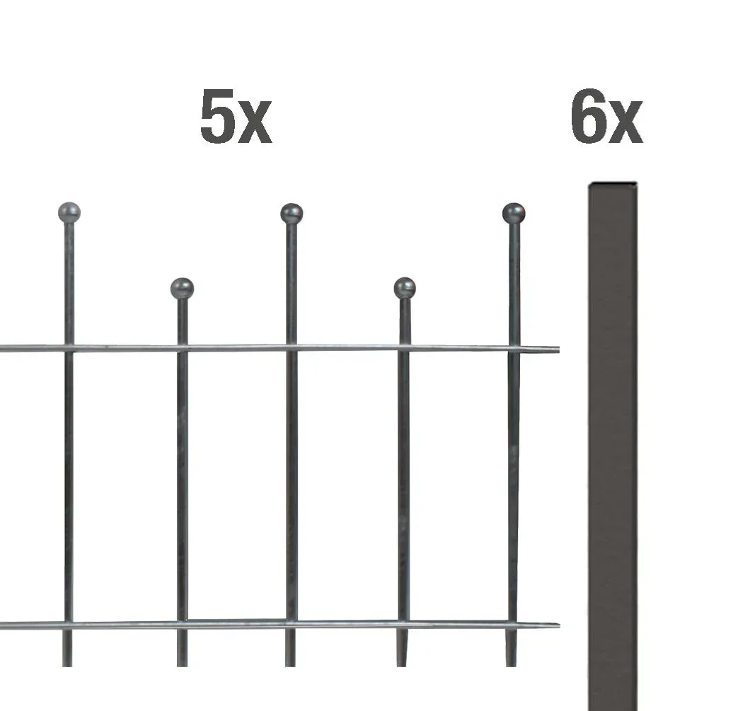 Zaunkomplettset Madrid zum Aufschrauben, anthrazit-metallic, Höhe 98,5 cm, Länge 10 m