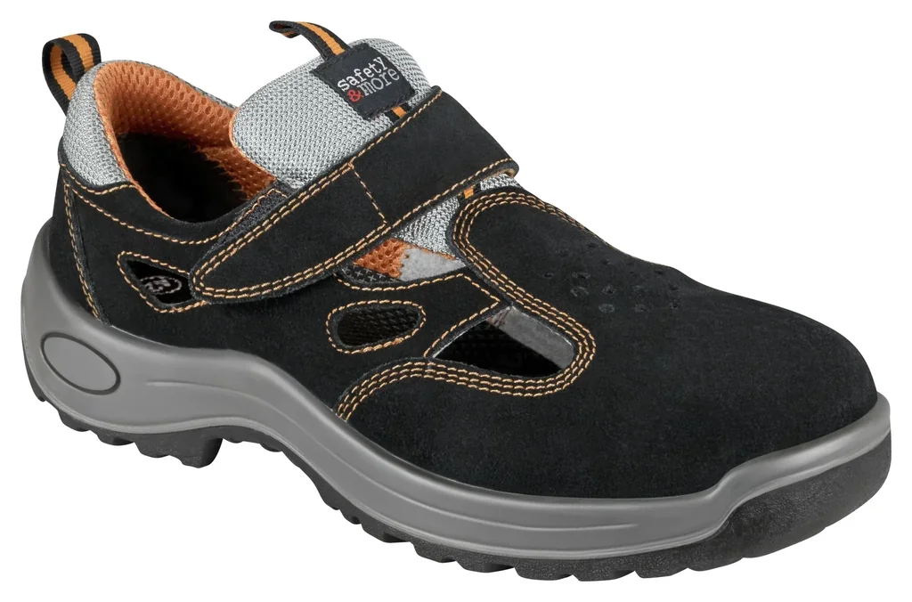 Sicherheits-Sandale S1 safety&more schwarz-grau, Gr. 45