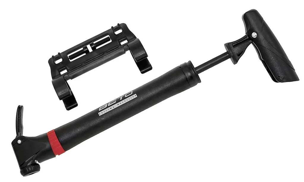 Beto Mini Pumpe, mit Halter und Befestigungsschrauben, schwarz, auf BETO-Karte