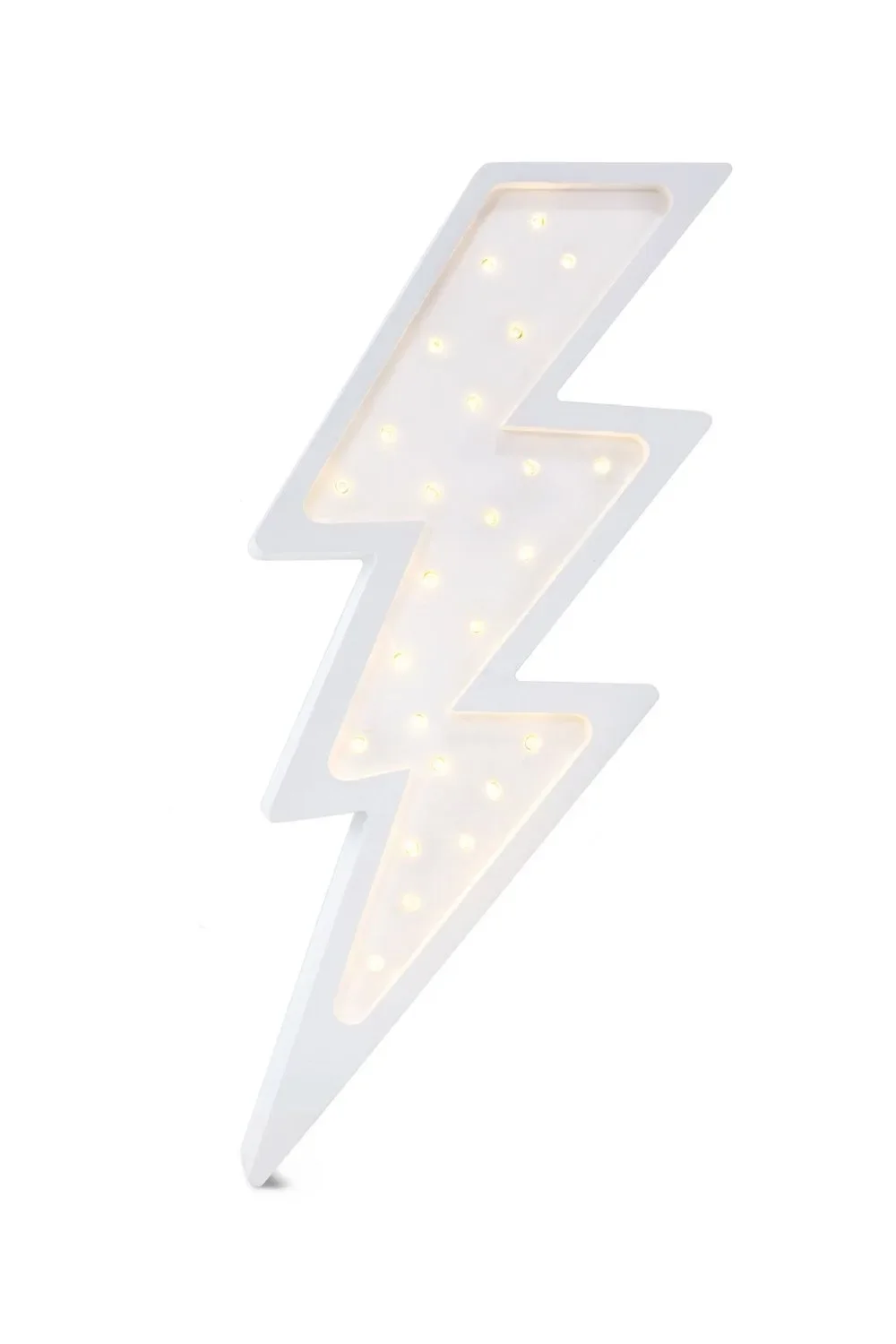 Little Lights Nachtlicht Kinder, Nachtlampe Blitz - 100% Kiefernholz natur, Farbe: weiss