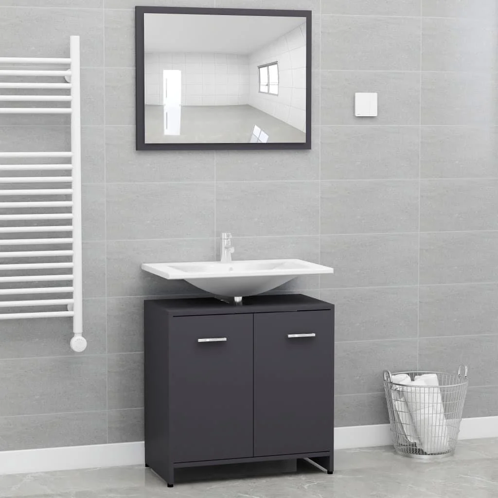 Badezimmerschrank grau