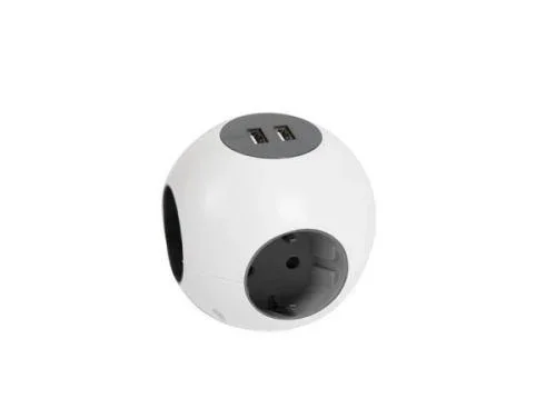 Wandsteckdose mit 2 Usb-Anschlüssen - Glühbirne - Erdung