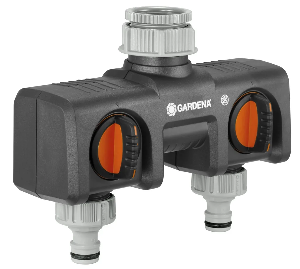 2-Wege-Wasserverteiler mit 26,5 mm (G 3/4") und 33,3 mm (G 1") Gewinde