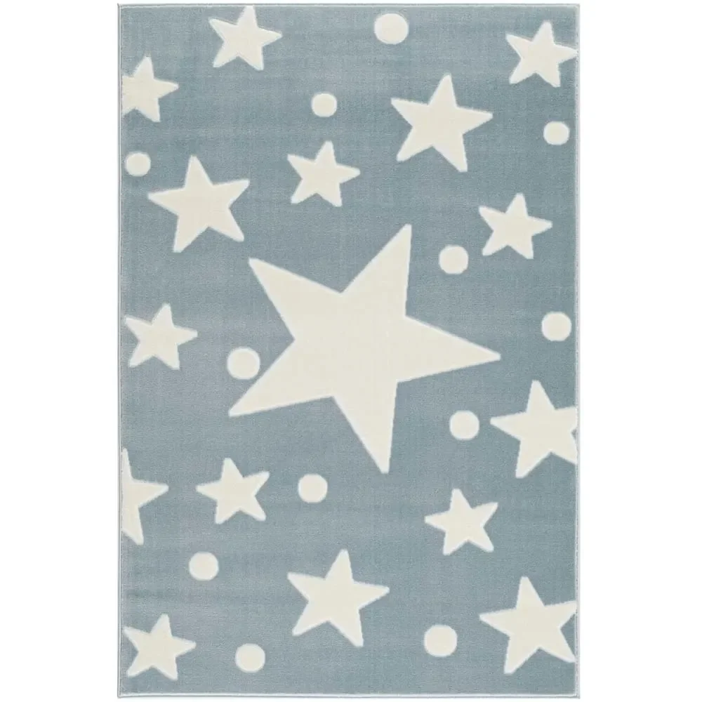 Livone Teppich Estrella Stern & Konfetti blau, Teppichgrösse: 160 x 230 cm