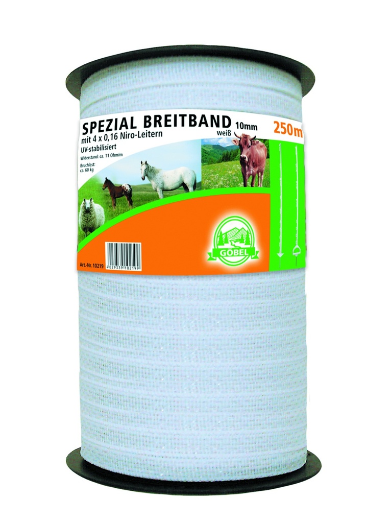 Spezial-Breitband 10mm 250m 4x0,16 Niro weiß