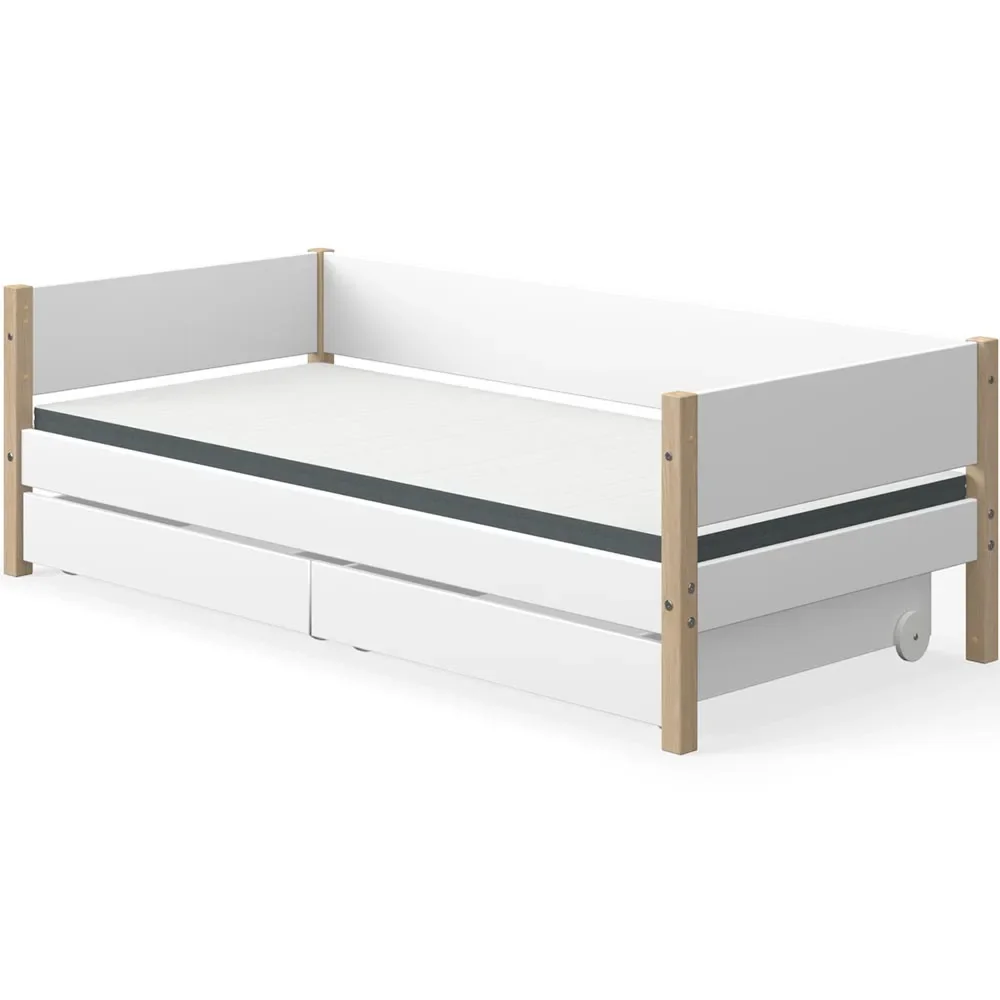 Flexa Nor Sofabett incl. 2 Schubladen weiß / Eiche