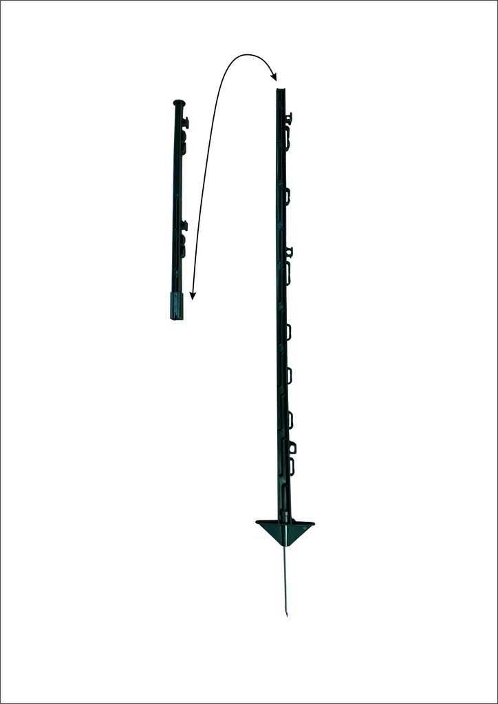 Kunststoffpfahl grün 150cm (105+45), 20er Karton