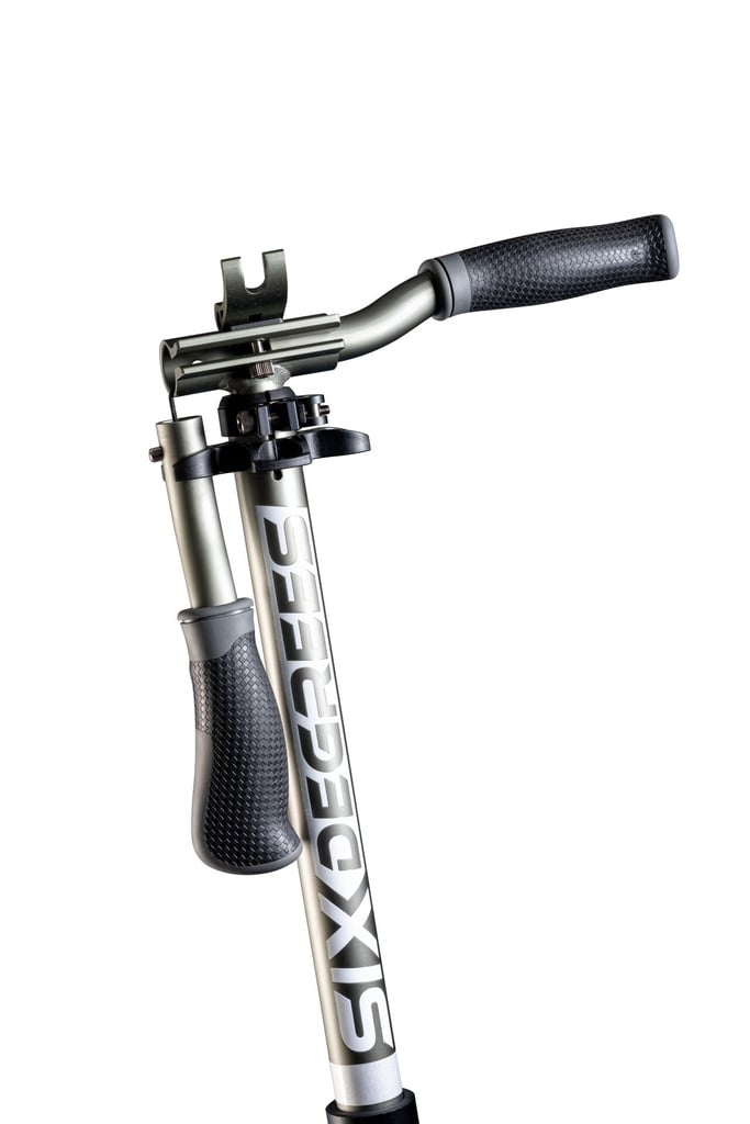 SIX DEGREES Aluminium Scooter mit Klappmechanismus u. Ständer, 205 mm, höhenverstellbar, GS-geprüft, grau, TESTSIEGER