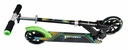 muuwmi Aluminium Scooter Neon – Tretroller, 180 mm, ABEC 5, GS-geprüft, höhenverstellbar, LED-Leuchtrollen, grün-schwarz