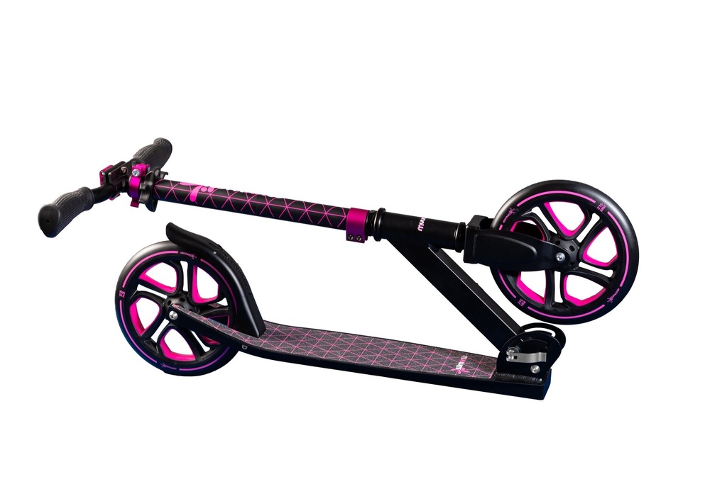 muuwmi Aluminium Scooter Pro – Tretroller, 215 mm, ABEC 7, Kinder und Erwachsene, GS-geprüft, höhenverstellbar, new pink