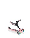 GLOBBER GO-UP FOLDABLE LIGHTS – 3 in 1 Dreirad, 120/80 mm, ABEC 5, 3-rädrig, höhenverstellbar, LED-Rollen, pastellrosa