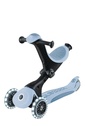 GLOBBER GO-UP DELUXE LIGHTS ECO 360 – 3 in 1 Aufsitzrad, Laufrad, Scooter, 120/80 mm, 3-rädrig, verstellbar, blaubeere